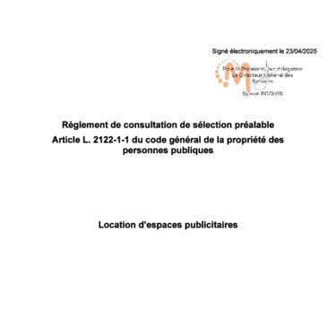Plan des espaces publicitaires
